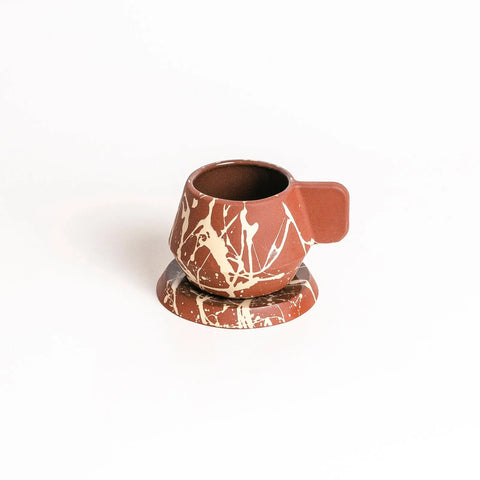 Chanfro Splashed Mug w/ saucer