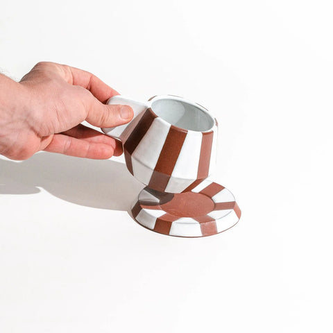 Chanfro Striped Mug w/ saucer