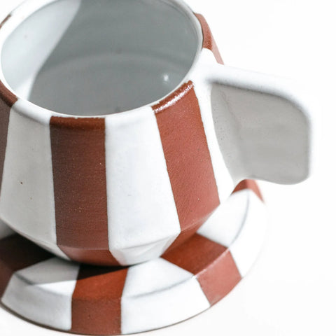 Chanfro Striped Mug w/ saucer
